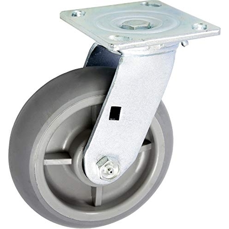 CASTERHQ 4"x2"" Stainless Swivel Caster, Thermo Plastic Rubber Wheel,  CB-MDSSTP4X2